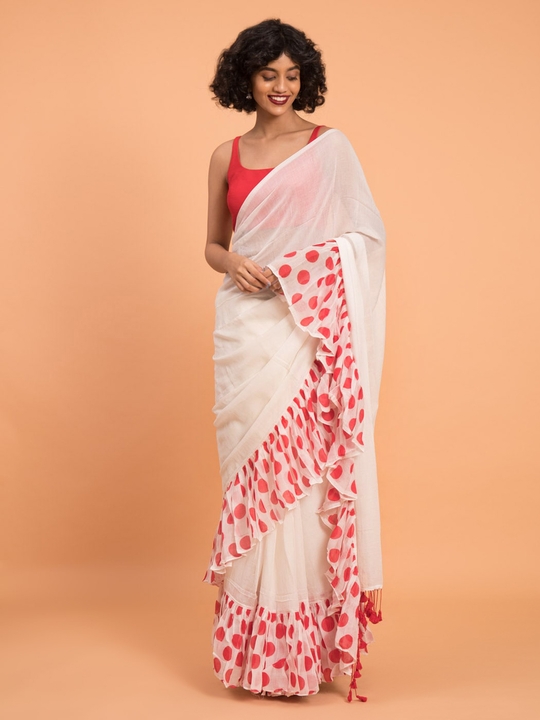 Cotton Saree by Suta, very elegant, love the colors | Stylish sarees,  Cotton saree blouse designs, Elegant saree